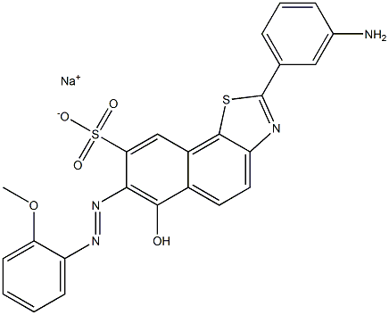 2-(3-Aminophenyl)-6-hydroxy-7-[(2-methoxyphenyl)azo]naphtho[2,1-d]thiazole-8-sulfonic acid sodium salt 结构式