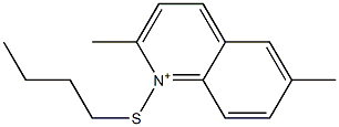 1-Butylthio-2,6-dimethylquinolinium 结构式