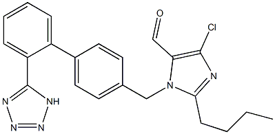 2-Butyl-5-chloro-3-[[2'-(1H-tetrazole-5-yl)-1,1'-biphenyl-4-yl]methyl]-3H-imidazole-4-carbaldehyde 结构式