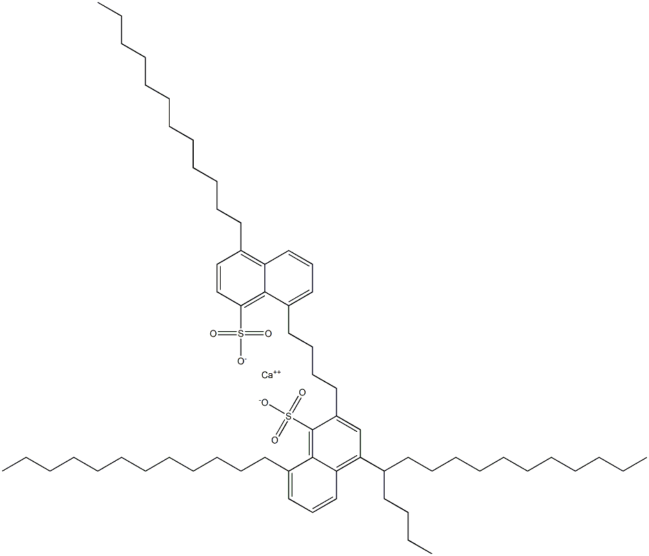 Bis(4,8-didodecyl-1-naphthalenesulfonic acid)calcium salt 结构式