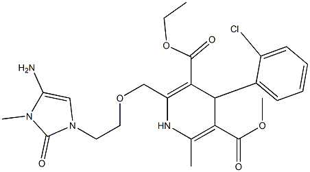 4-(2-Chlorophenyl)-1,4-dihydro-2-[2-[(4-amino-2,3-dihydro-3-methyl-2-oxo-1H-imidazol)-1-yl]ethoxymethyl]-6-methylpyridine-3,5-dicarboxylic acid 3-ethyl 5-methyl ester 结构式