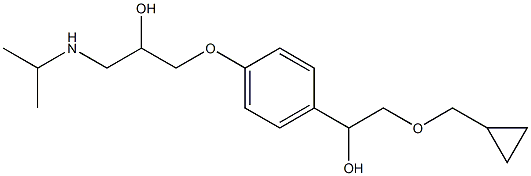 1-[4-[2-(Cyclopropylmethyloxy)-1-hydroxyethyl]phenoxy]-3-isopropylamino-2-propanol 结构式