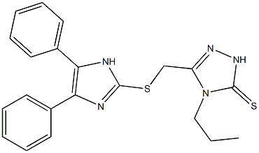 5-[[(4,5-Diphenyl-1H-imidazol-2-yl)thio]methyl]-4-propyl-4H-1,2,4-triazole-3(2H)-thione 结构式
