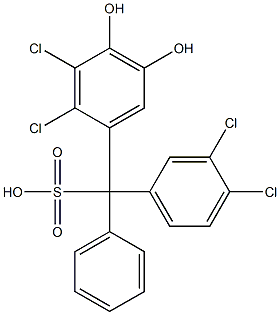 (3,4-Dichlorophenyl)(2,3-dichloro-4,5-dihydroxyphenyl)phenylmethanesulfonic acid 结构式