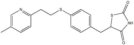 5-[4-[2-(5-Methylpyridin-2-yl)ethylthio]benzyl]thiazolidine-2,4-dione 结构式