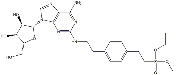 2-[2-[4-[2-(Diethoxyphosphinyl)ethyl]phenyl]ethylamino]adenosine 结构式
