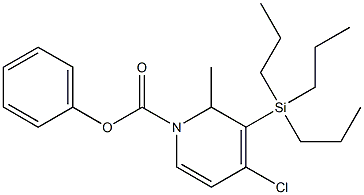 4-Chloro-1,2-dihydro-2-methyl-3-(tripropylsilyl)pyridine-1-carboxylic acid phenyl ester 结构式