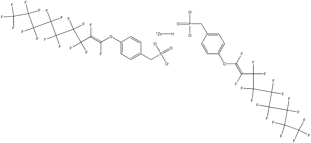 Bis[4-(heptadecafluoro-1-nonenyloxy)benzylphosphonic acid hydrogen]zinc salt 结构式