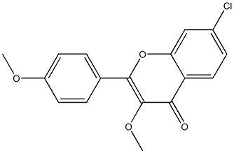 2-(4-Methoxyphenyl)-7-chloro-3-methoxy-4H-1-benzopyran-4-one 结构式