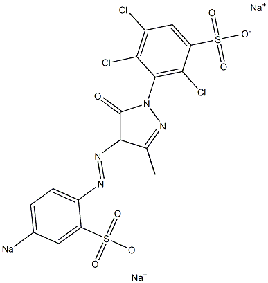 2,4,5-Trichloro-3-[5-oxo-4,5-dihydro-3-methyl-4-[(4-sodiosulfophenyl)azo]-1H-pyrazol-1-yl]benzenesulfonic acid sodium salt 结构式