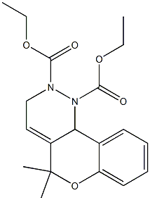 1,2,3,10b-Tetrahydro-5,5-dimethyl-5H-[1]benzopyrano[4,3-c]pyridazine-1,2-dicarboxylic acid diethyl ester 结构式