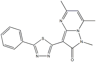 1,5,7-Trimethyl-3-(5-phenyl-1,3,4-thiadiazol-2-yl)pyrazolo[1,5-a]pyrimidin-2(1H)-one 结构式