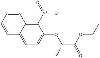 [S,(+)]-2-[(1-Nitro-2-naphtyl)oxy]propionic acid ethyl ester 结构式