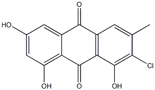 1,3,8-Trihydroxy-6-methyl-7-chloroanthracene-9,10-dione 结构式