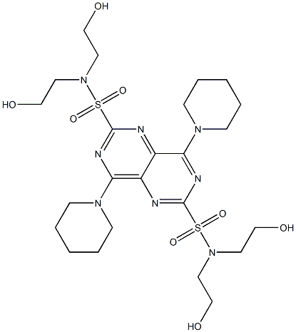 N,N,N',N'-Tetrakis(2-hydroxyethyl)-4,8-dipiperidino-2,6-pyrimido[5,4-d]pyrimidinedisulfonamide 结构式