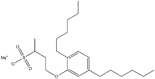 4-(2,5-Dihexylphenoxy)butane-2-sulfonic acid sodium salt 结构式