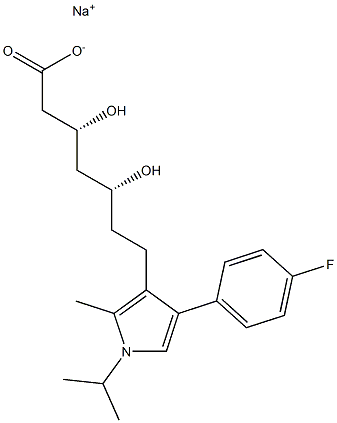 (3R,5R)-3,5-Dihydroxy-7-[2-methyl-1-isopropyl-4-(4-fluorophenyl)-1H-pyrrol-3-yl]heptanoic acid sodium salt 结构式