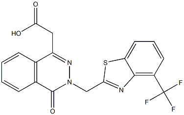3-[(4-Trifluoromethyl-2-benzothiazolyl)methyl]-3,4-dihydro-4-oxophthalazine-1-acetic acid 结构式