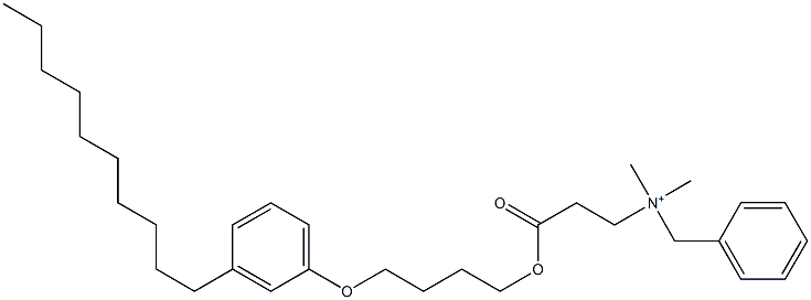 N,N-Dimethyl-N-benzyl-N-[2-[[4-(3-decylphenyloxy)butyl]oxycarbonyl]ethyl]aminium 结构式