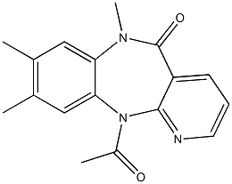 6,11-Dihydro-11-acetyl-6,8,9-trimethyl-5H-pyrido[2,3-b][1,5]benzodiazepin-5-one 结构式