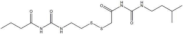 1-Butyryl-3-[2-[[(3-isopentylureido)carbonylmethyl]dithio]ethyl]urea 结构式