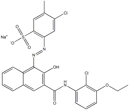 4-Chloro-3-methyl-6-[[3-[[(2-chloro-3-ethoxyphenyl)amino]carbonyl]-2-hydroxy-1-naphtyl]azo]benzenesulfonic acid sodium salt 结构式