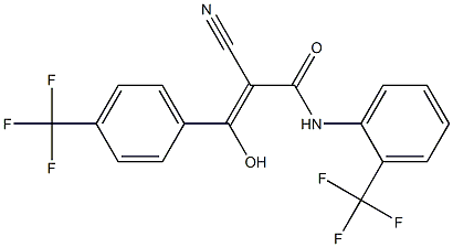 2-Cyano-3-hydroxy-3-[4-trifluoromethylphenyl]-N-[2-trifluoromethylphenyl]acrylamide 结构式