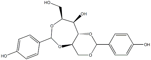 2-O,5-O:4-O,6-O-Bis(4-hydroxybenzylidene)-D-glucitol 结构式