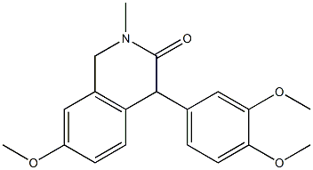 1,4-Dihydro-2-methyl-4-(3,4-dimethoxyphenyl)-7-methoxyisoquinolin-3(2H)-one 结构式