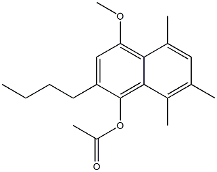 1-Acetoxy-2-butyl-4-methoxy-5-methyl-7-methyl-8-methylnaphthalene 结构式