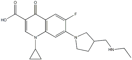 1-Cyclopropyl-6-fluoro-1,4-dihydro-4-oxo-7-[3-(ethylaminomethyl)-1-pyrrolidinyl]quinoline-3-carboxylic acid 结构式