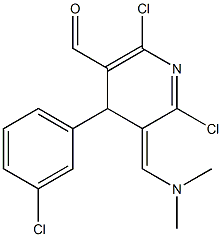 2,6-Dichloro-3,4-dihydro-3-[(dimethylamino)methylene]-4-(m-chlorophenyl)pyridine-5-carbaldehyde 结构式