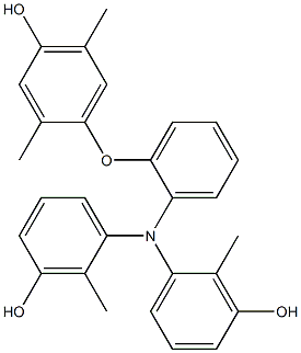 N,N-Bis(3-hydroxy-2-methylphenyl)-2-(4-hydroxy-2,5-dimethylphenoxy)benzenamine 结构式