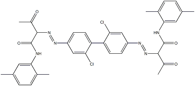4,4'-Bis[[1-(2,5-dimethylphenylamino)-1,3-dioxobutan-2-yl]azo]-2,2'-dichloro-1,1'-biphenyl 结构式