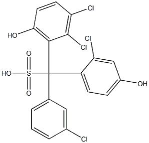 (3-Chlorophenyl)(2-chloro-4-hydroxyphenyl)(2,3-dichloro-6-hydroxyphenyl)methanesulfonic acid 结构式