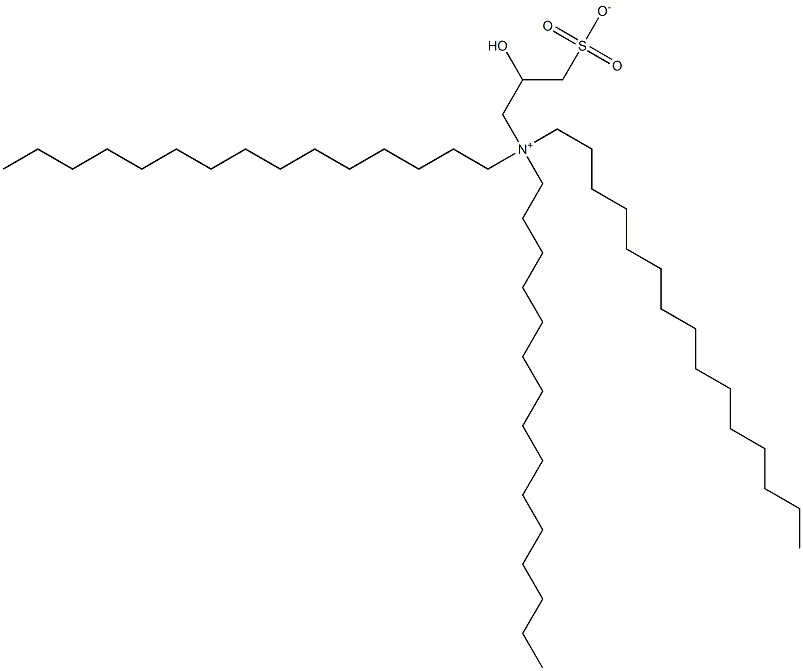 N,N-Dipentadecyl-N-(2-hydroxy-3-sulfonatopropyl)-1-pentadecanaminium 结构式