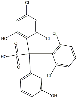 (2,6-Dichlorophenyl)(2,4-dichloro-6-hydroxyphenyl)(3-hydroxyphenyl)methanesulfonic acid 结构式