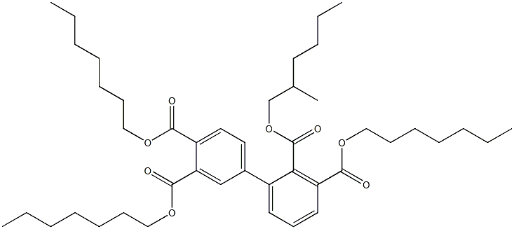 1,1'-Biphenyl-2,3,3',4'-tetracarboxylic acid 3,3',4'-triheptyl 2-(2-methylhexyl) ester 结构式