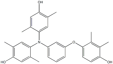 N,N-Bis(4-hydroxy-2,5-dimethylphenyl)-3-(4-hydroxy-2,3-dimethylphenoxy)benzenamine 结构式