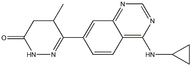 4,5-Dihydro-5-methyl-6-(4-cyclopropylaminoquinazolin-7-yl)pyridazin-3(2H)-one 结构式