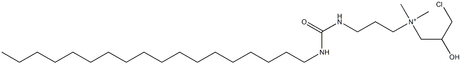 3-Chloro-2-hydroxy-N,N-dimethyl-N-[3-[[(octadecylamino)carbonyl]amino]propyl]-1-propanaminium 结构式