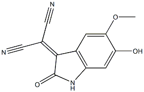 [(2,3-Dihydro-6-hydroxy-5-methoxy-2-oxo-1H-indol)-3-ylidene]malononitrile 结构式