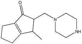 3,4,5,6-Tetrahydro-3-methyl-2-(1-piperazinylmethyl)pentalen-1(2H)-one 结构式