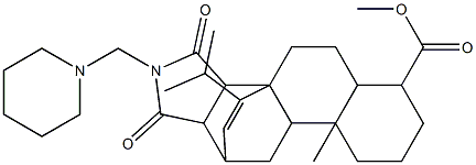 1,2,3,3a,4,5,5a,6,7,8,9,9a,9b,10,11,11a-Hexadecahydro-6,9a-dimethyl-1,3-dioxo-12-isopropyl-2-(piperidinomethyl)-3b,11-etheno-3bH-naphth[2,1-e]isoindole-6-carboxylic acid 结构式