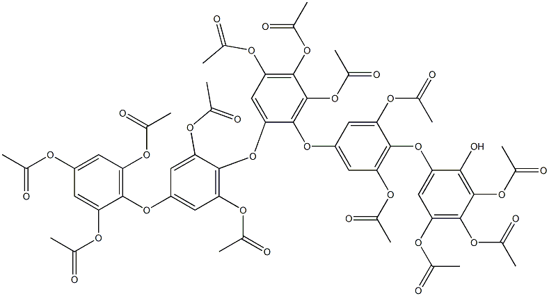 2-[4-[2-[4-(2,4,6-Triacetoxyphenoxy)-2,6-diacetoxyphenoxy]-4,5,6-triacetoxyphenoxy]-2,6-diacetoxyphenoxy]-4,5,6-triacetoxyphenol 结构式