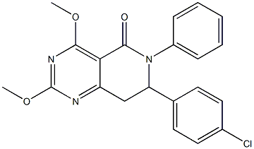 7,8-Dihydro-2,4-dimethoxy-6-phenyl-7-(4-chlorophenyl)pyrido[4,3-d]pyrimidin-5(6H)-one 结构式