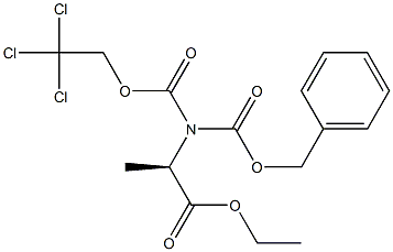 N-(Benzyloxycarbonyl)-N-(2,2,2-trichloroethoxycarbonyl)-D-alanine ethyl ester 结构式