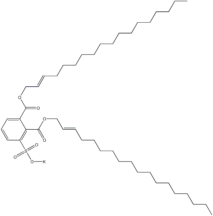 3-(Potassiosulfo)phthalic acid di(2-octadecenyl) ester 结构式