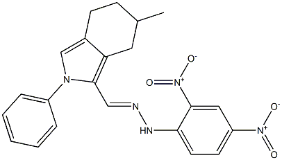 4,5,6,7-Tetrahydro-6-methyl-2-phenyl-2H-isoindole-1-carbaldehyde 2,4-dinitrophenyl hydrazone 结构式