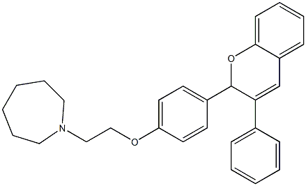 2-[4-[2-[(Hexahydro-1H-azepin)-1-yl]ethoxy]phenyl]-3-phenyl-2H-1-benzopyran 结构式